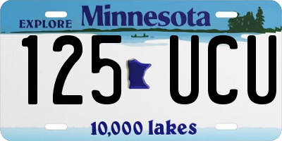 MN license plate 125UCU