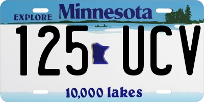 MN license plate 125UCV