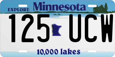 MN license plate 125UCW