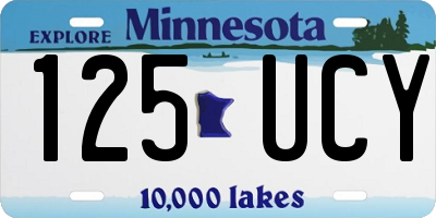 MN license plate 125UCY