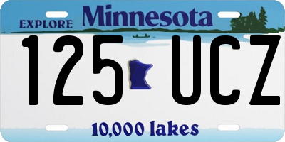MN license plate 125UCZ