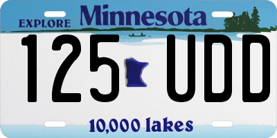 MN license plate 125UDD
