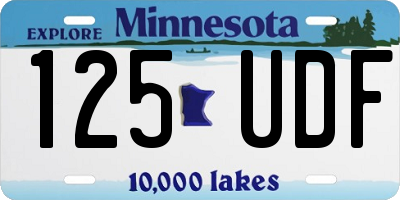 MN license plate 125UDF
