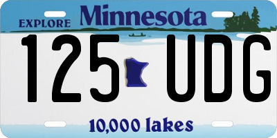 MN license plate 125UDG