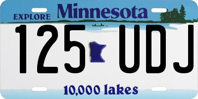 MN license plate 125UDJ