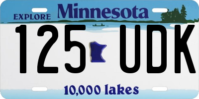 MN license plate 125UDK