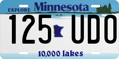 MN license plate 125UDO