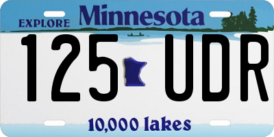 MN license plate 125UDR