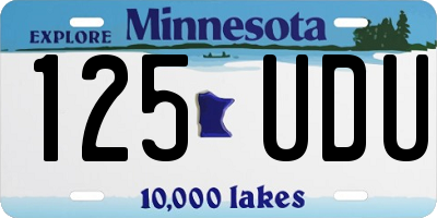 MN license plate 125UDU