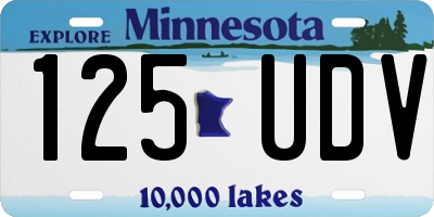 MN license plate 125UDV