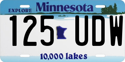 MN license plate 125UDW