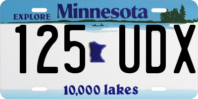 MN license plate 125UDX