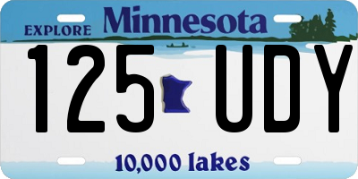MN license plate 125UDY