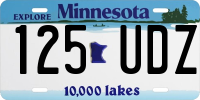 MN license plate 125UDZ