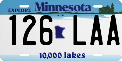 MN license plate 126LAA