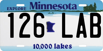 MN license plate 126LAB