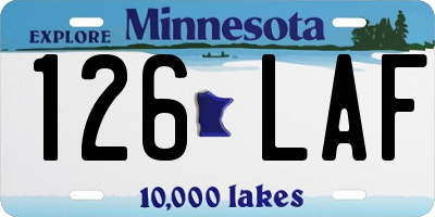 MN license plate 126LAF