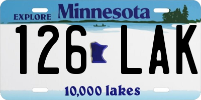 MN license plate 126LAK