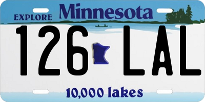 MN license plate 126LAL