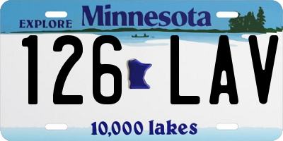MN license plate 126LAV
