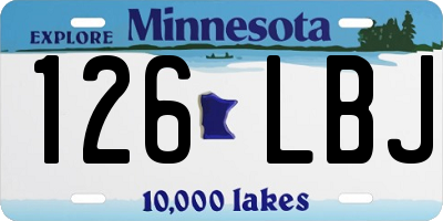 MN license plate 126LBJ