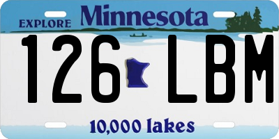 MN license plate 126LBM