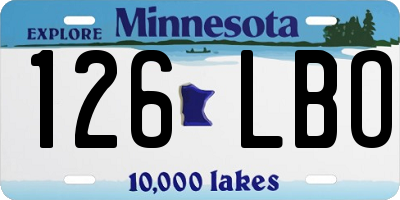 MN license plate 126LBO