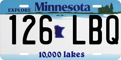 MN license plate 126LBQ