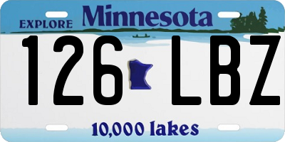 MN license plate 126LBZ