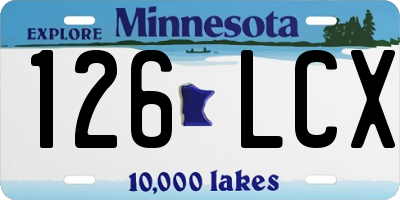 MN license plate 126LCX