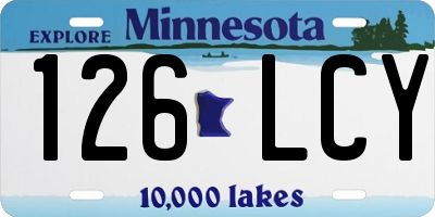 MN license plate 126LCY