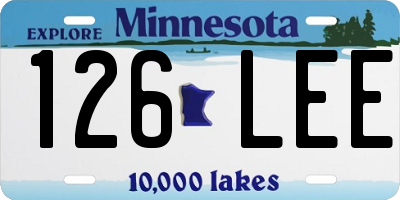 MN license plate 126LEE