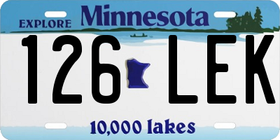 MN license plate 126LEK