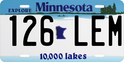 MN license plate 126LEM