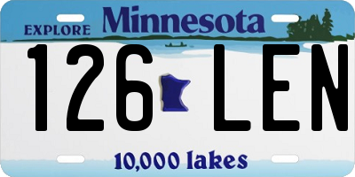 MN license plate 126LEN