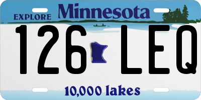 MN license plate 126LEQ