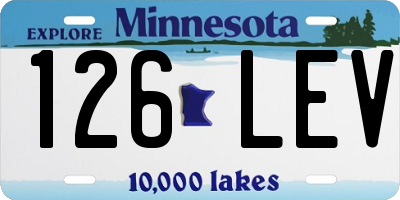MN license plate 126LEV
