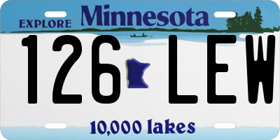 MN license plate 126LEW