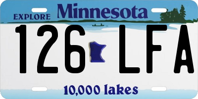 MN license plate 126LFA