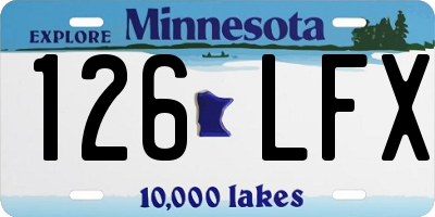 MN license plate 126LFX
