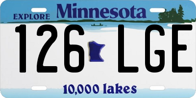 MN license plate 126LGE