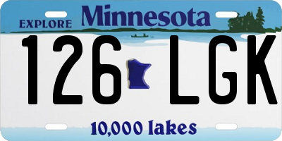 MN license plate 126LGK