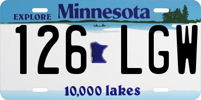 MN license plate 126LGW