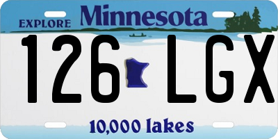 MN license plate 126LGX