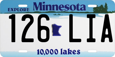 MN license plate 126LIA