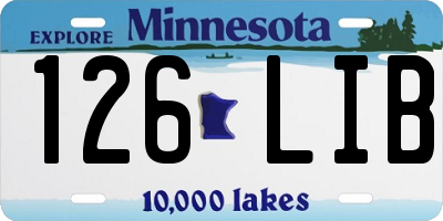 MN license plate 126LIB