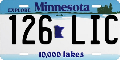 MN license plate 126LIC