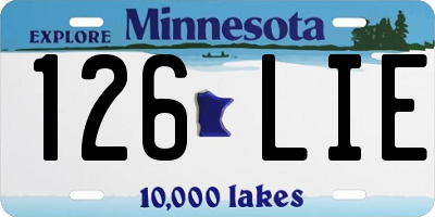 MN license plate 126LIE