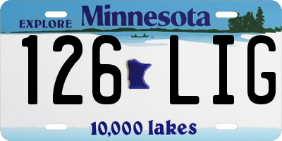 MN license plate 126LIG