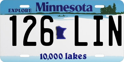 MN license plate 126LIN